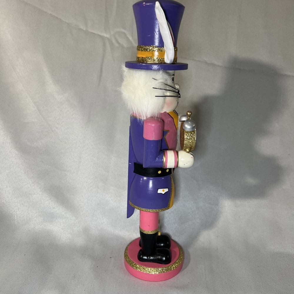 White Rabbit Nutcracker Alice Wonderland Fantasy Christmas Decor "I'm late!" 14" - Picture 4 of 9